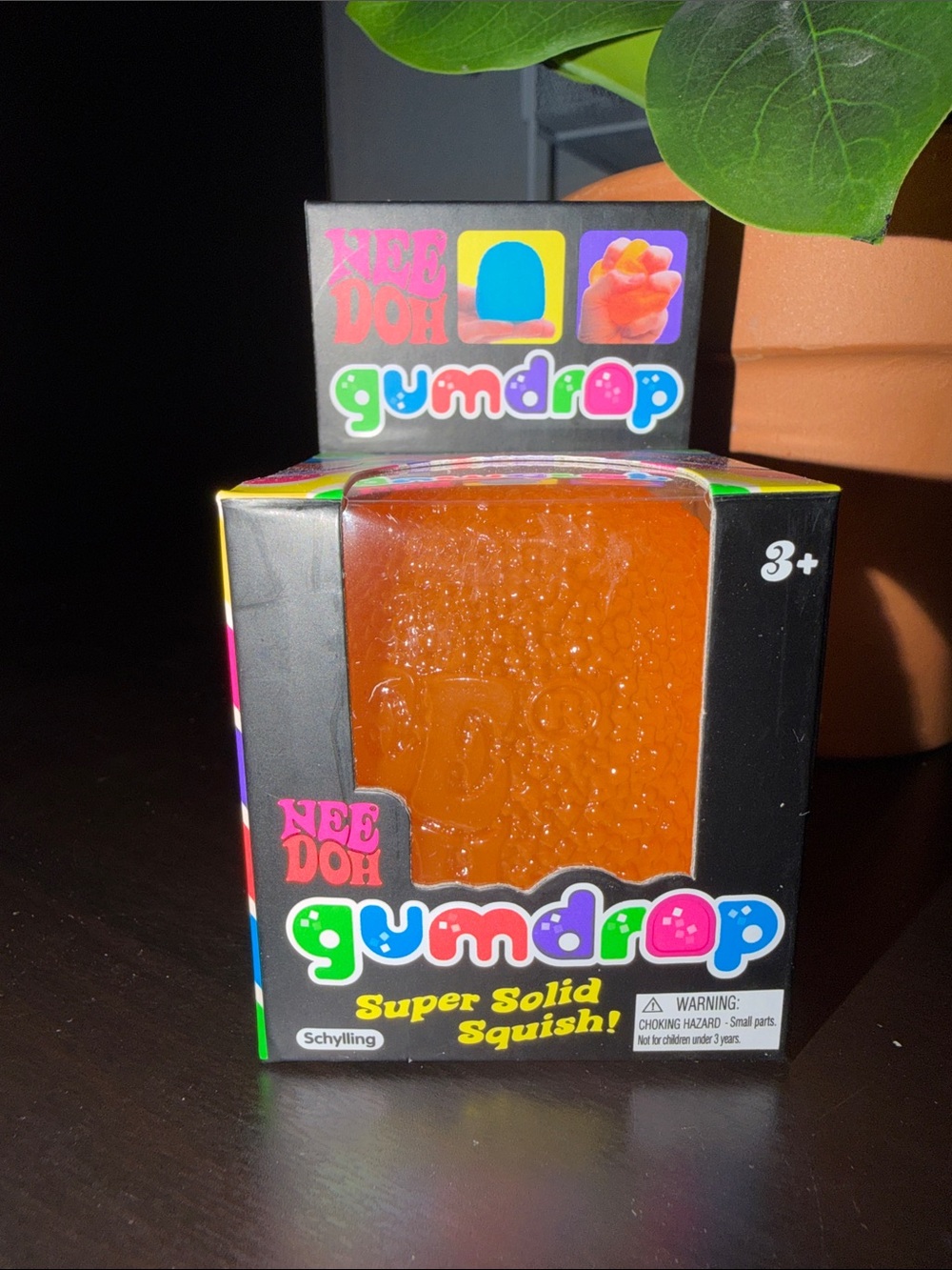 NeeDoh Gumdrop Super Solid Squish — Orange Sensory Toy Authentic